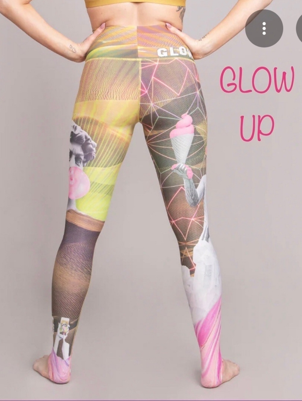 🍨🐈‍⬛✨️🍧 Niyama Sol Discontinued Leggings Glow Neon Ice Cream 🍥Bubble Gum XS